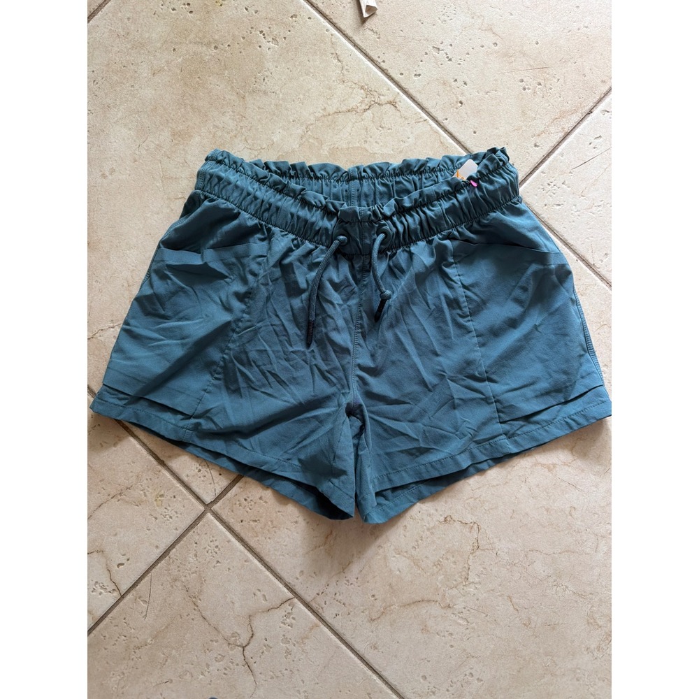 Athleta Girl Teal Blue Explore More Athletic Shorts Size L 12 Running 3" inseam